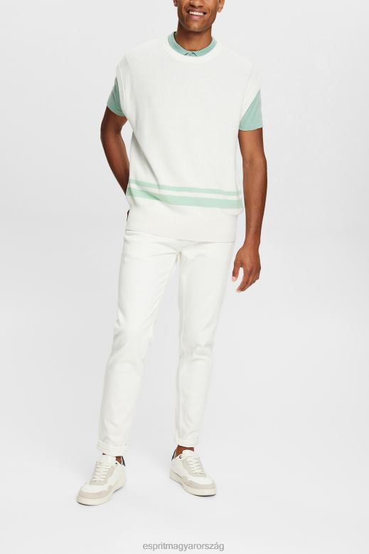 Esprit két csíkos tank felső férfiak törtfehér pulóverek F8HN8841