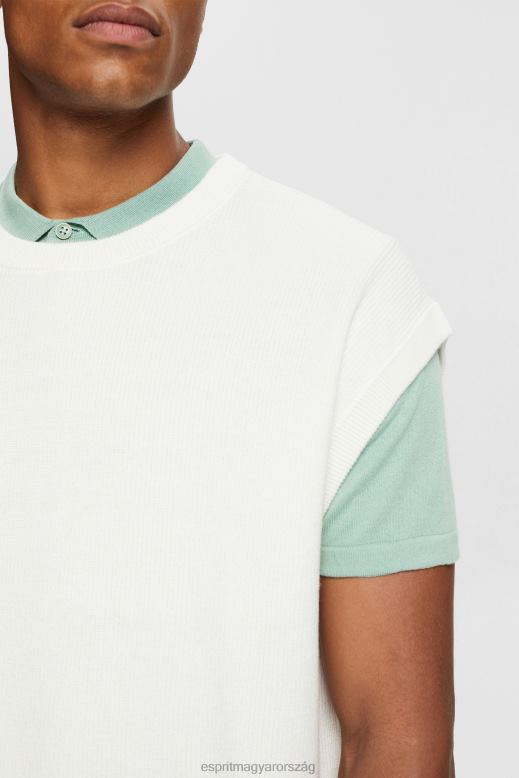 Esprit két csíkos tank felső férfiak törtfehér pulóverek F8HN8841