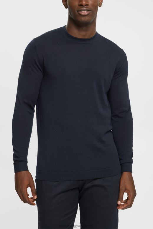 Esprit kötött gyapjú pulóver férfiak fekete pulóverek F8HN8903