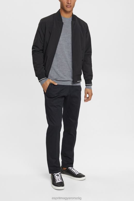 Esprit kötött gyapjú pulóver férfiak szürke pulóverek F8HN8907