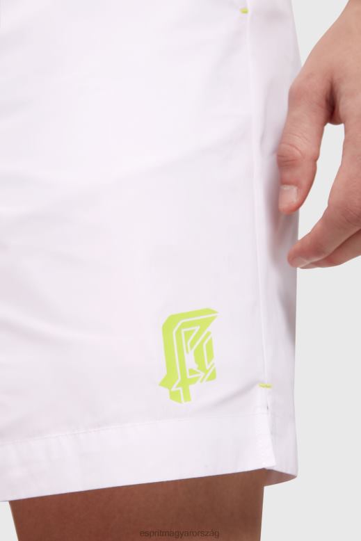 Esprit neon derékpántos laza rövidnadrág férfiak fehér rövidnadrág F8HN8890