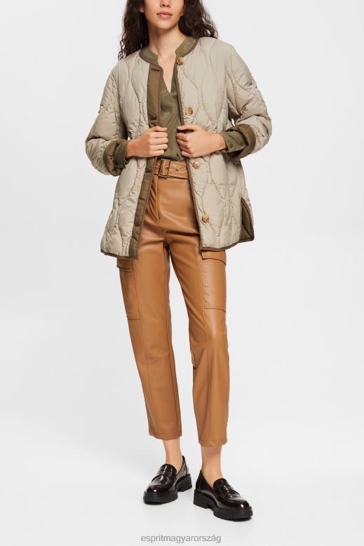 Esprit V-nyakú blúz, lenzing ecovero nők sötét khaki blúzok F8HN8555