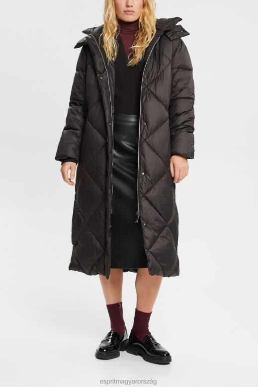 Esprit blúz smocked részletekkel, lenzing ecovero nők fekete blúzok F8HN8370