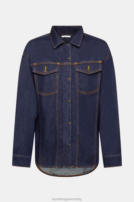 Esprit farmer blúz nők kék öblítés blúzok F8HN8395
