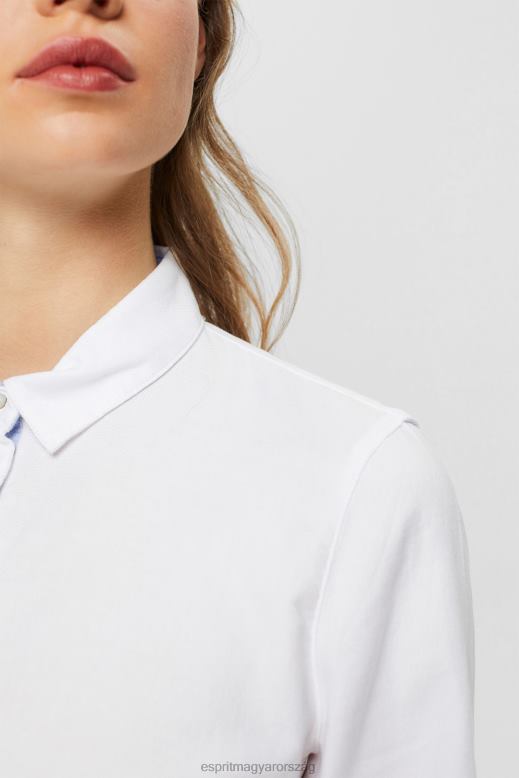 Esprit ingblúz 100% pamutból nők fehér blúzok F8HN8514