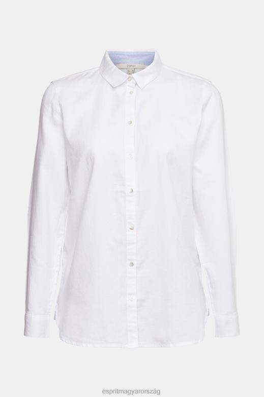 Esprit ingblúz 100% pamutból nők fehér blúzok F8HN8514