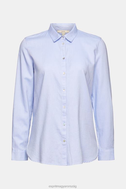 Esprit ingblúz 100% pamutból nők világoskék blúzok F8HN8515