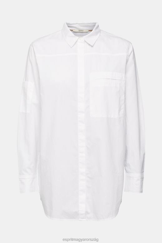 Esprit ingblúz, biopamut nők fehér blúzok F8HN8541