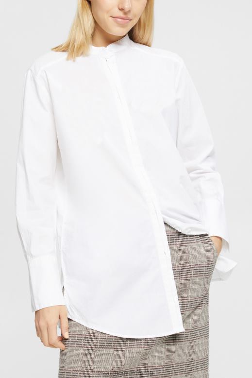 Esprit kerek nyakú blúz, biopamut nők fekete blúzok F8HN8334