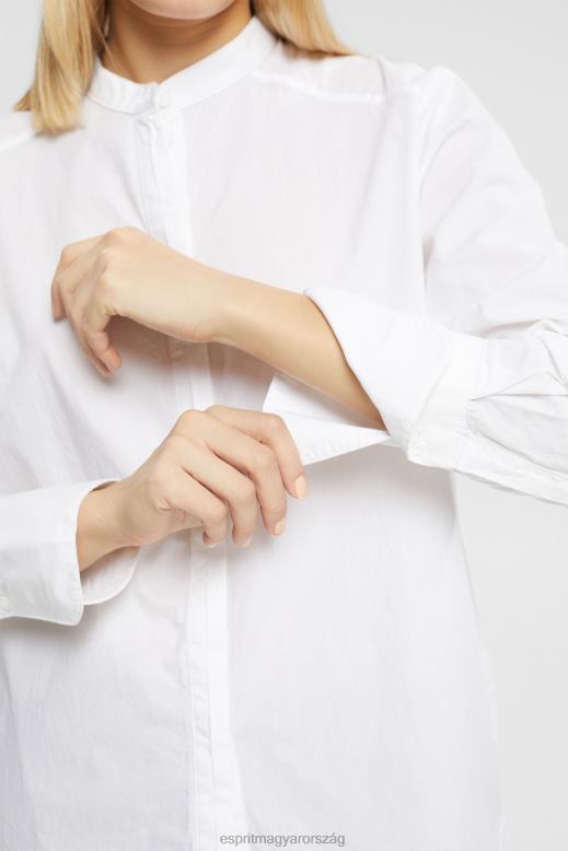 Esprit kerek nyakú blúz, biopamut nők fekete blúzok F8HN8334