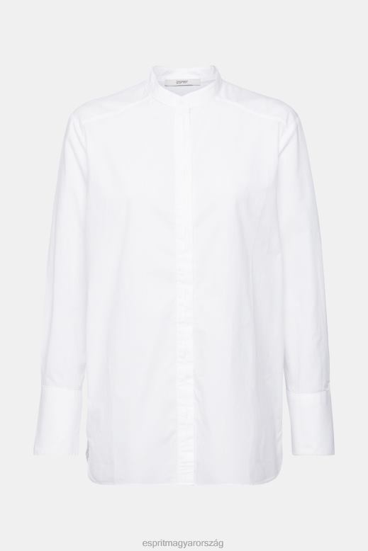 Esprit kerek nyakú blúz, biopamut nők fekete blúzok F8HN8334