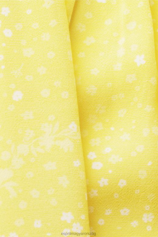 Esprit rövid ujjú blúz megkötős övvel nők halványsárga blúzok F8HN8222