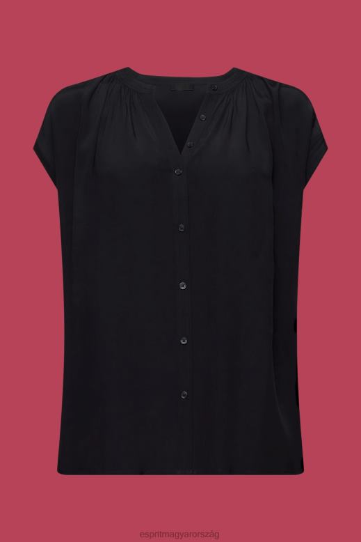 Esprit rövid ujjú blúz nők fekete blúzok F8HN8220