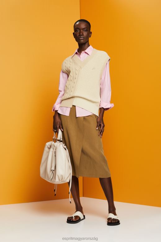 Esprit túlméretezett fehér pamutblúz nők világos rózsaszín blúzok F8HN8407