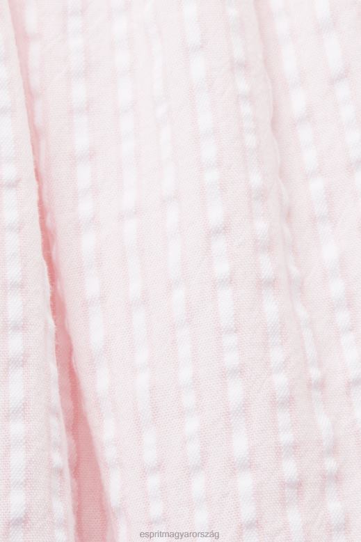 Esprit texturált rövid ujjú blúz nők világos rózsaszín blúzok F8HN8117