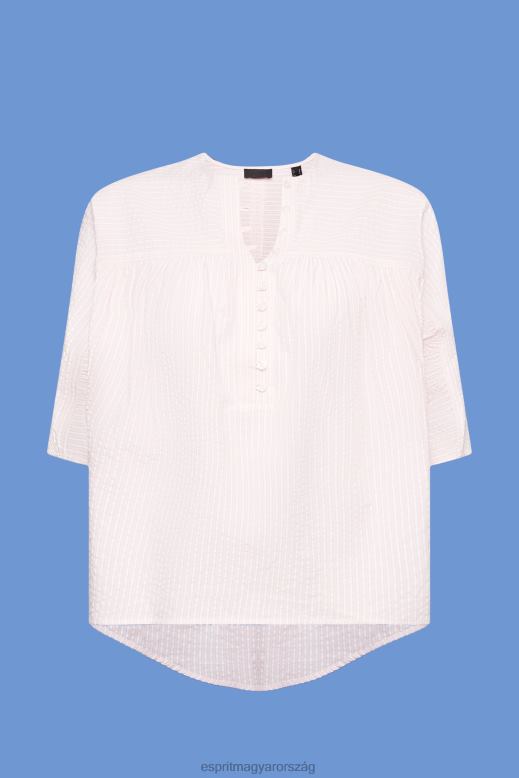 Esprit texturált rövid ujjú blúz nők világos rózsaszín blúzok F8HN8117