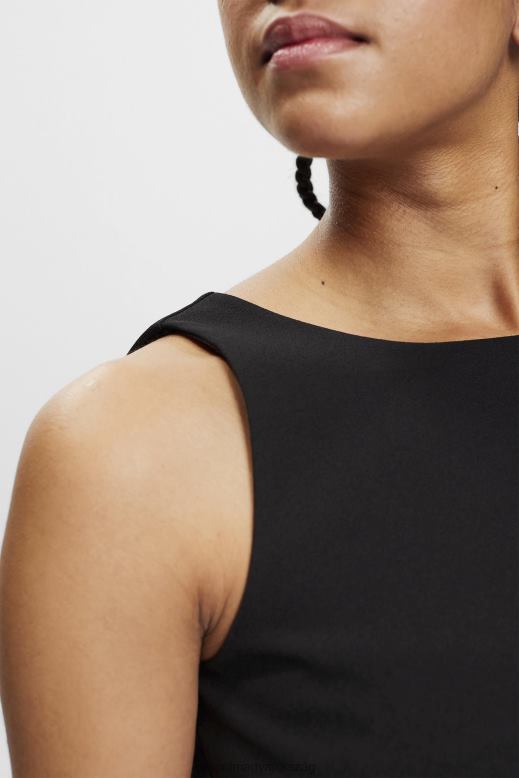 Esprit vágott ujjatlan blúz nők fekete blúzok F8HN8307