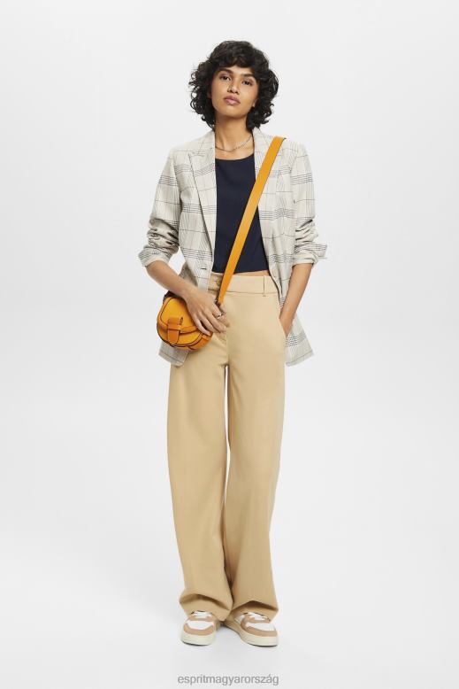 Esprit vágott ujjatlan blúz nők haditengerészet blúzok F8HN8310