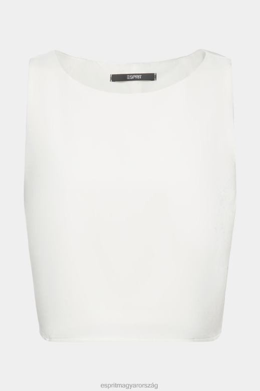 Esprit vágott ujjatlan blúz nők törtfehér blúzok F8HN8308