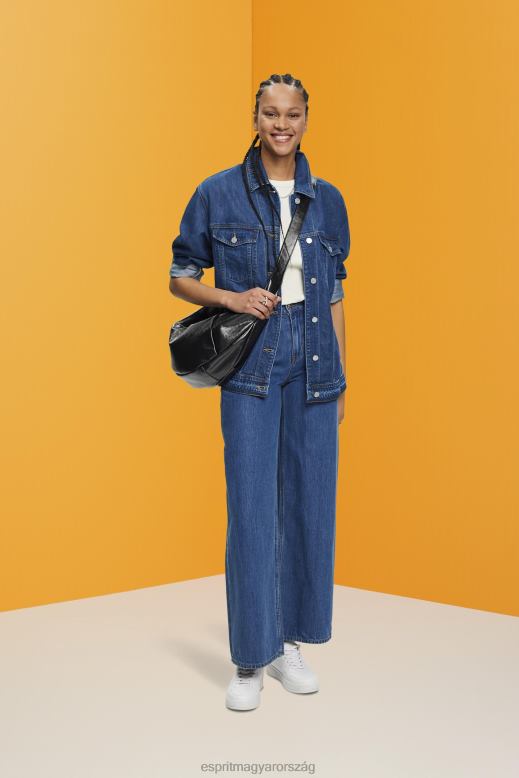 Esprit farmerdzseki megkötős övvel nők kék közepes mosás dzsekik F8HN8215
