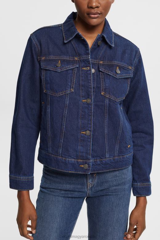 Esprit farmerdzseki nők kék sötét mosás dzsekik F8HN8554