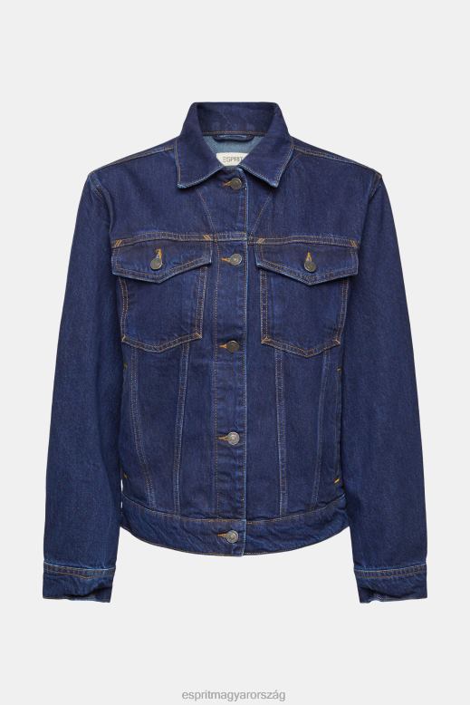 Esprit farmerdzseki nők kék sötét mosás dzsekik F8HN8554