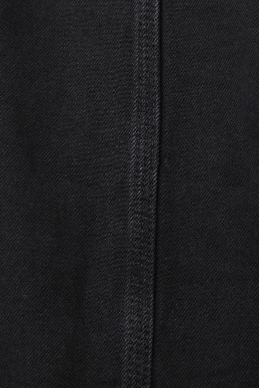 Esprit gallér nélküli farmer dzseki húzózsinórral nők fekete közepes mosás dzsekik F8HN8297