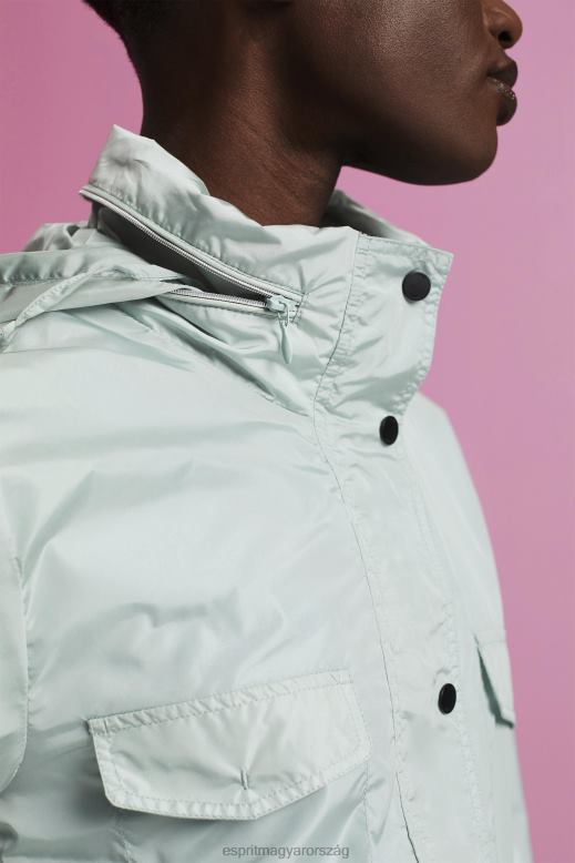 Esprit újrahasznosított: esőkabát kapucnival nők világos aqua zöld dzsekik F8HN895
