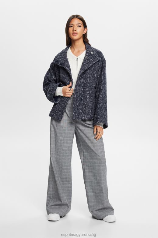 Esprit strukturált szövött kabát nők haditengerészet dzsekik F8HN820