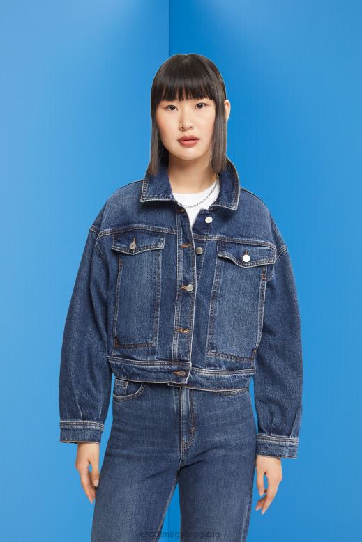 Esprit vágott farmerdzseki nők kék közepes mosás dzsekik F8HN8550