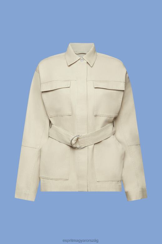 Esprit öves twill kabát nők homok dzsekik F8HN8292