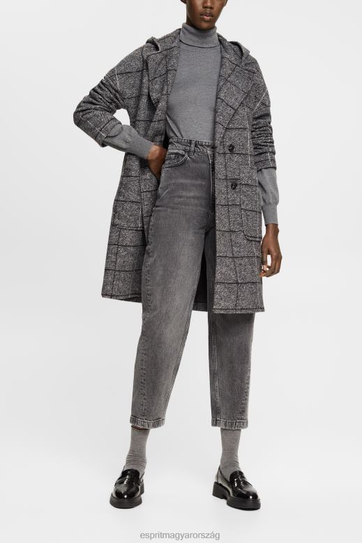 Esprit banán szabású farmer aszimmetrikus derékpánttal nők fekete közepes mosás farmer F8HN8339