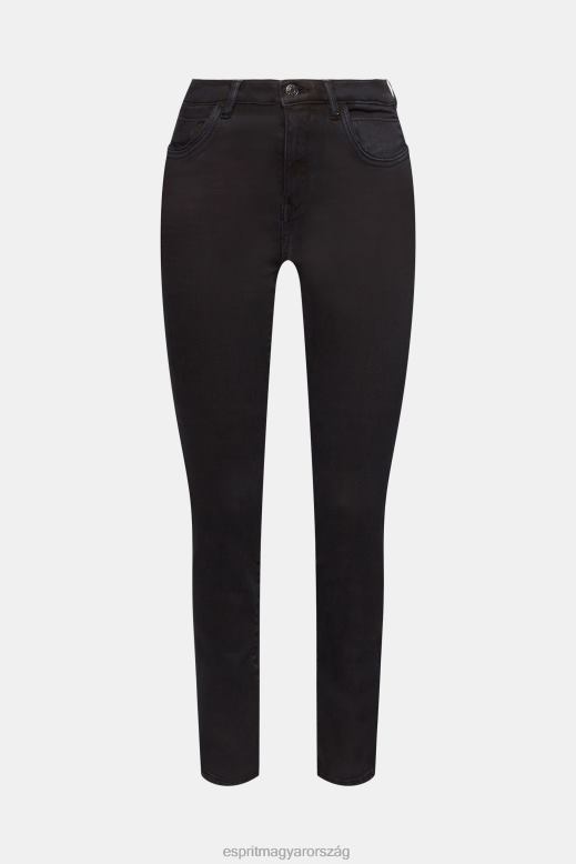 Esprit közepes magasságú karcsú szabású sztreccs farmernadrág nők fekete farmer F8HN8564
