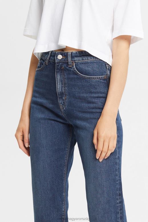 Esprit közepes magasságú laza szabású farmer nők kék közepes mosás farmer F8HN8325