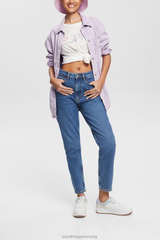 Esprit magas emelkedés anya farmer nők kék közepes mosás farmer F8HN8526