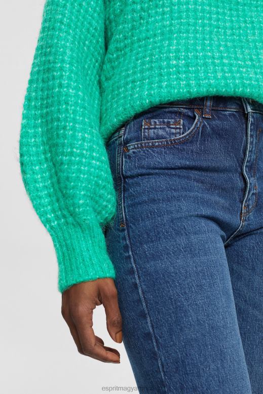 Esprit magas szárú sztreccs farmernadrág nők kék közepes mosás farmer F8HN8337