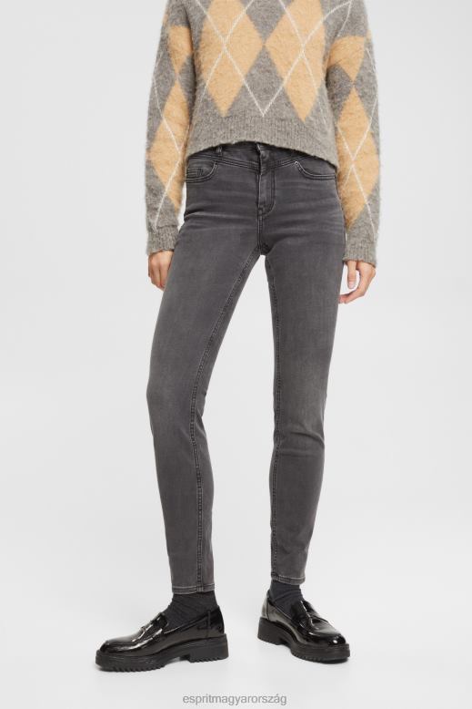 Esprit magasra nyúló formázó farmernadrág nők szürke sötét mosás farmer F8HN8342