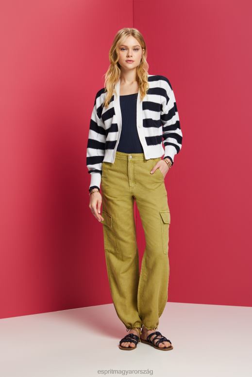 Esprit bordázott hosszú ujjú felső nők haditengerészet hosszú ujj F8HN890