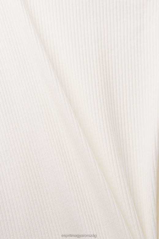 Esprit bordázott hosszú ujjú felső nők törtfehér hosszú ujj F8HN889