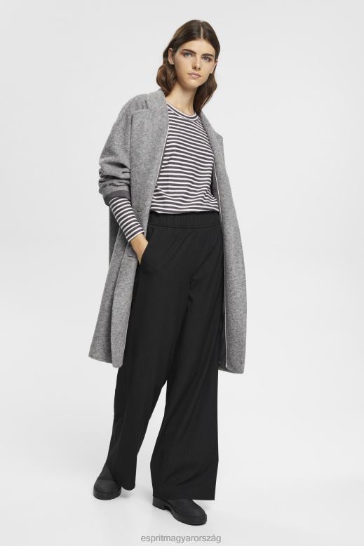 Esprit csíkos hosszú ujjú, 100% pamut nők antracit hosszú ujj F8HN8250