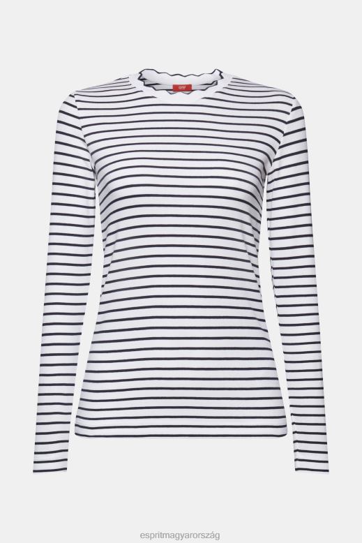 Esprit hosszú ujjú felső csipkés nyakkal nők fehér hosszú ujj F8HN834