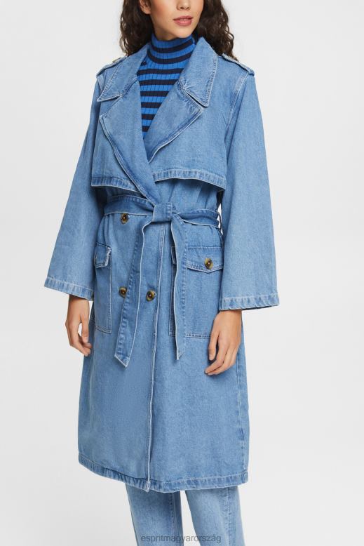 Esprit farmer trench kabát nők kék fényű mosás Kabátok F8HN8486