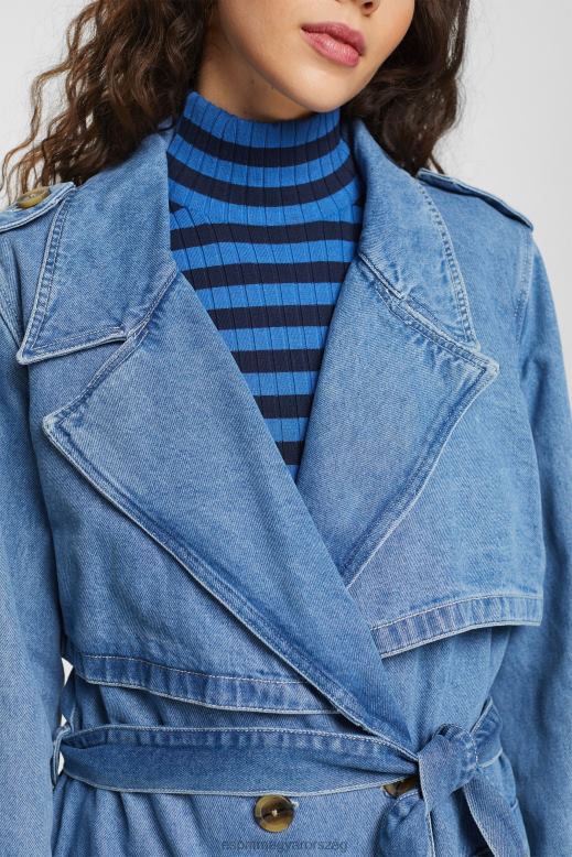 Esprit farmer trench kabát nők kék fényű mosás Kabátok F8HN8486