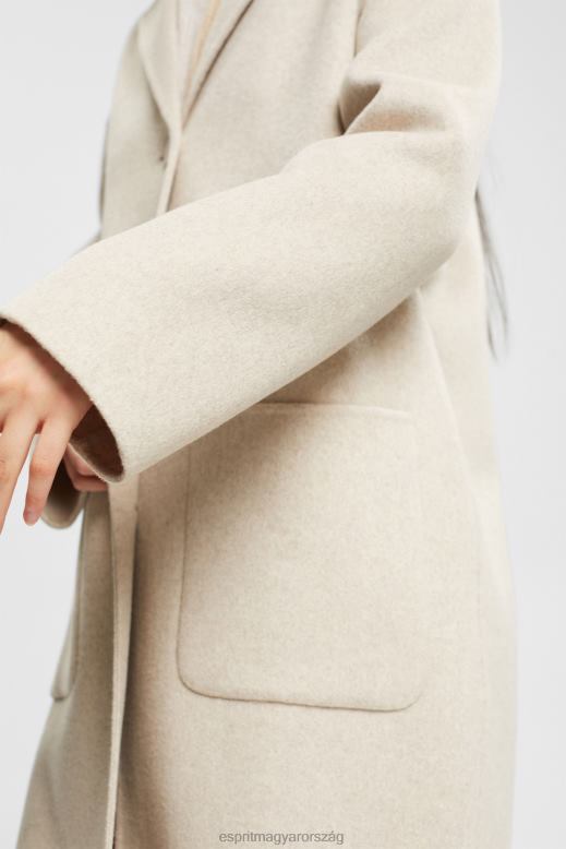 Esprit gyapjúkeverék kabát nők krém bézs Kabátok F8HN8561