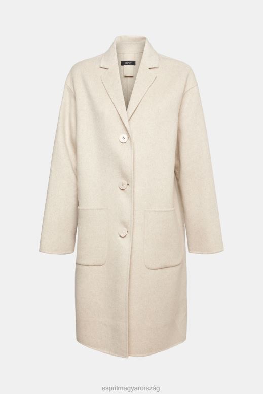 Esprit gyapjúkeverék kabát nők krém bézs Kabátok F8HN8561