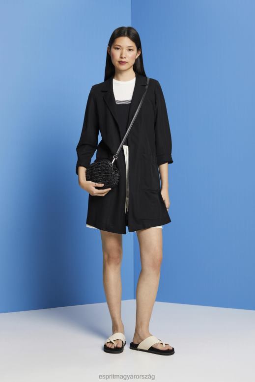 Esprit hosszú jersey blézer, lenzing ecovero nők fekete Kabátok F8HN8240