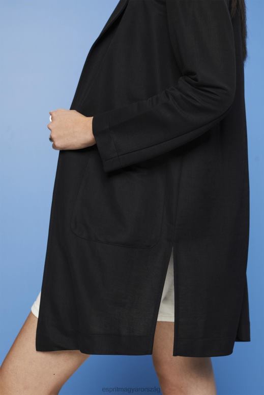 Esprit hosszú jersey blézer, lenzing ecovero nők fekete Kabátok F8HN8240