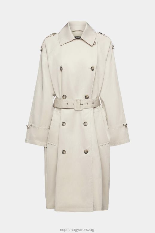 Esprit kétsoros trench kabát nők világos szürkés Kabátok F8HN8266