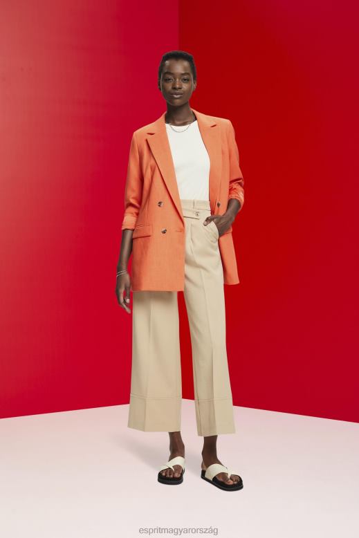 Esprit túlméretezett kétsoros blézer nők narancsvörös Kabátok F8HN8313