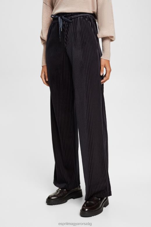 Esprit széles szabású csíkos kocogó nők fekete kocogók F8HN8422